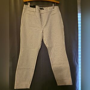 Banana Republic Women's Modern Sloan Striped Dress Pants - Black and White